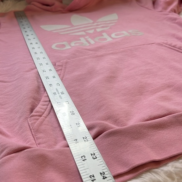 Adidas Hoodie Pink Logo Kangaroo Pocket Hood is Lined Youth Size XL - Picture 5 of 6